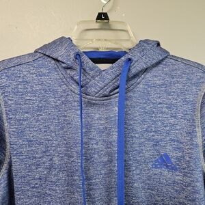 Adidas Heathered Blue Pullover Hoodie Sweatshirt Women's Medium